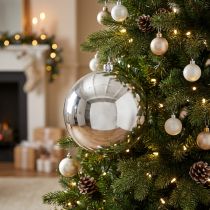 Prodotto Palla di Natale in plastica piccola Ø14cm argento