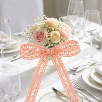 Prodotto Nastro regalo per la decorazione uncinetto pizzo salmone 12mm 20m