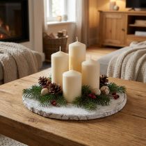 Prodotto Disco decorativo in legno con sottobicchiere in compensato bianco corteccia Ø20cm