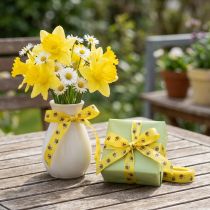 Prodotto Nastro decorativo primavera giallo, nastro con api B15mm L20m