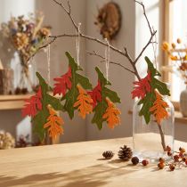 Prodotto Ciondolo decorativo autunnale foglie di legno foglia di quercia 17 cm 6 pezzi