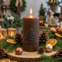 Prodotto Candela di Natale, marrone scuro, 150/70 mm, decorazione dell'Avvento, lume di candela