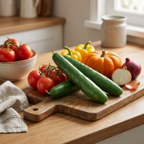Prodotto Cetrioli artificiali per decorazione vegetale 24 cm 4 pz