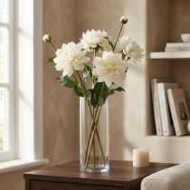 Prodotto Fiore artificiale Dalia Bianco Fiore artificiale con bocciolo H57cm