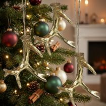 Prodotto Decorazione pendente natalizia corna decorazioni per albero oro 7,5 cm 6 pz