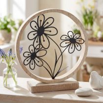 Prodotto Decorazione da tavolo con fiori in metallo, decorazione a molla in metallo legno H19 cm