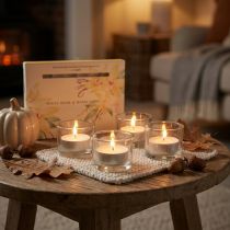 Prodotto Candele profumate alla vaniglia, muschio bianco, lumini Ø3,5 cm, 12 pezzi
