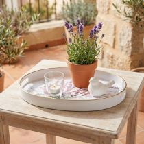 Prodotto Vassoio decorativo vassoio in plastica lavanda bianco 39×27,5 cm