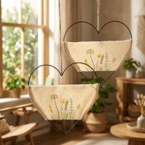 Prodotto Anello decorativo ad anello in metallo a forma di cuore da appendere con erbe selvatiche L31,5 cm 2 pezzi