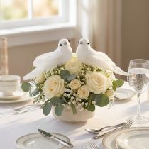 Prodotto Coppia di piccioni con clip decorazione matrimonio piccioni decorativi 10 cm 2 pz