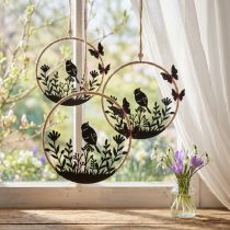 Prodotto Appendiabiti decorativo metallo nero beige bianco molla Ø15cm 2 pezzi