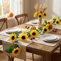 Prodotto Ghirlanda di fiori con 8 girasoli artificiali 135 cm