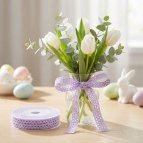 Prodotto Nastro di pizzo nastro decorativo viola nastro di gioielli fiore W9mm L20m