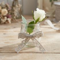 Prodotto Nastro decorativo in pizzo beige grigio 22 mm 20 m