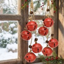 Prodotto Campanelle rosse Addobbo di Natale Metallo 28cm Set di 2