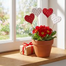Prodotto Tappi fiore cuori rossi e bianchi in legno 6×5 cm 18 pz