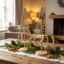 Prodotto Supporto per decorazione albero di Natale in metallo legno naturale H39 cm 2 pezzi
