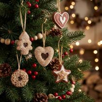 Prodotto Decorazioni artificiali per biscotti natalizi, decorazioni per l'albero, stile country, set da 12