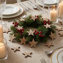 Prodotto Decorazione sparsa stelle in legno Natale naturale Ø4cm 72 pz