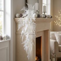 Prodotto Asparagi asparagi artificiali felce bianca glitter decorazione invernale 105 cm