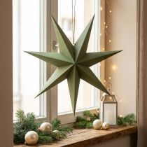 Prodotto Decorazione a stella di Natale, carta iuta verde, decorazione per finestra, 60 cm