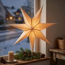 Prodotto Stella di carta illuminata, iuta naturale, Natale, 60 cm