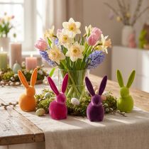Prodotto Piccoli coniglietti pasquali seduti, colorati, 13 cm, 8 pezzi