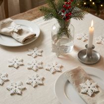 Prodotto Fiocchi di neve in legno 4 cm bianco con mica 72 pz