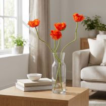 Prodotto Papaveri artificiali fiori artificiali arancioni 58 cm–74 cm 3 pezzi
