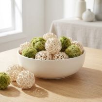 Prodotto Palline in rattan sbiancato Ø4cm 24 pz