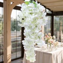 Prodotto Ramo di fiori di ciliegio con 5 rami artificiali bianchi 75 cm
