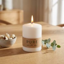 Prodotto Candela a colonna PURE Nature, candela naturale sostenibile a base di stearina e cera di colza 90/70 mm