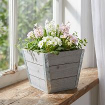 Prodotto Fioriera fioriera in legno shabby chic grigio 19x19x15,5cm