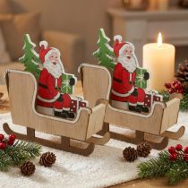 Prodotto Slitta decorativa con slitta natalizia di Babbo Natale 10 cm 2 pezzi