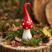 Prodotto Deco Fly Agarico Ceramica Deco Fungo Rosso Bianco Ø6.5cm H21cm