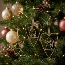 Prodotto Decorazioni per albero di Natale Cuore Metallo dorato 12cm 6pz