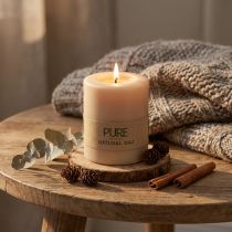 Prodotto Candela pilastro PURE Candele Wenzel beige Marrone chiaro 90/70 mm