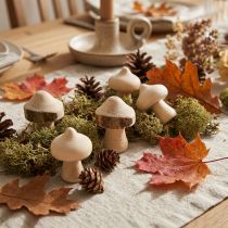 Prodotto Decorazione a spolvero mini funghi in legno naturale con corteccia Ø2cm 36 pezzi