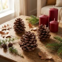 Prodotto Set 3 pigne naturali di pino 8-9 cm per decorazioni stagionali
