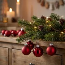 Prodotto Mini palline di Natale vetro rosso lucido opaco Ø3cm 22 pz