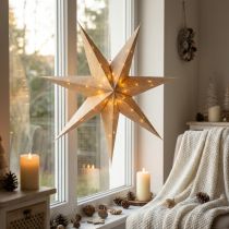 Prodotto Stella decorativa, carta, iuta, naturale, luci, Ø75cm, Natale