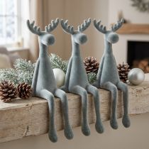 Prodotto Alce seduto Figura natalizia per mensola Grigio A31cm 3pz