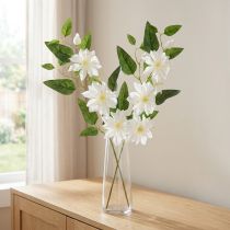 Prodotto Ramo artificiale di clematide con fiori per una decorazione elegante e di facile manutenzione, 81 cm, 2 pezzi
