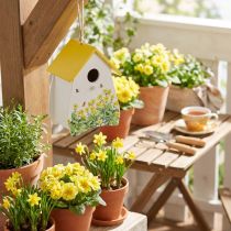 Prodotto Casetta per uccelli decorativa con motivo floreale per uso interno e balcone, 21 cm