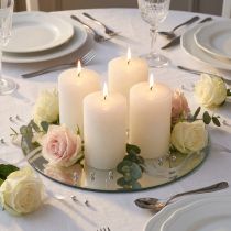 Prodotto Candele a colonna in tinta unita, bianche, 70x100 mm, set da 4, decorazione per matrimonio, premium