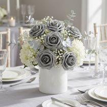 Prodotto Rosa in schiuma Ø6cm grigio 27 pz