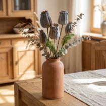 Prodotto Baccelli di semi di papavero artificiali gialli, marroni H70cm