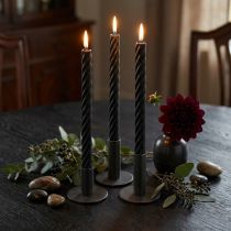 Prodotto Candele rustiche, candele a bastoncino, tinta unita nero, 350/28 mm, 4 pezzi