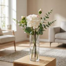 Prodotto Rose bianche fiori artificiali rosa grande con tre boccioli 57 cm