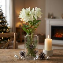 Prodotto Decorazione di rose di Natale artificiali, fiori di seta da 36 cm